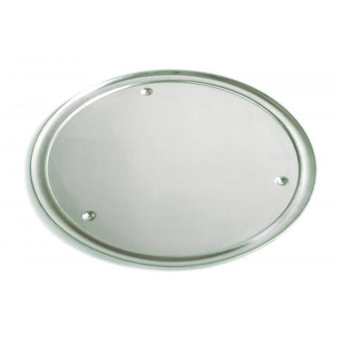 Aluminum tray, wide rim, w/edge, 16"