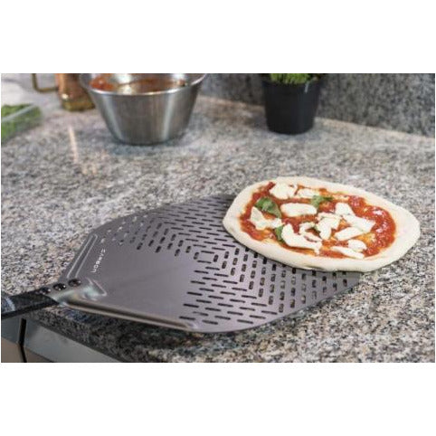 Square Perforated Pizza Peel with Aluminum Head and Carbon Fiber Handle