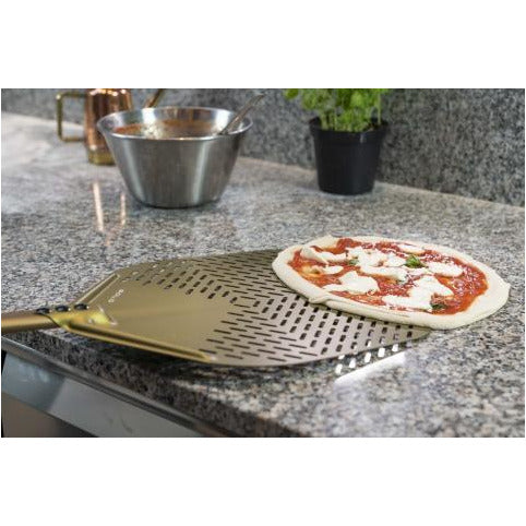 Aluminum perforated rectangular Gold pizza peel