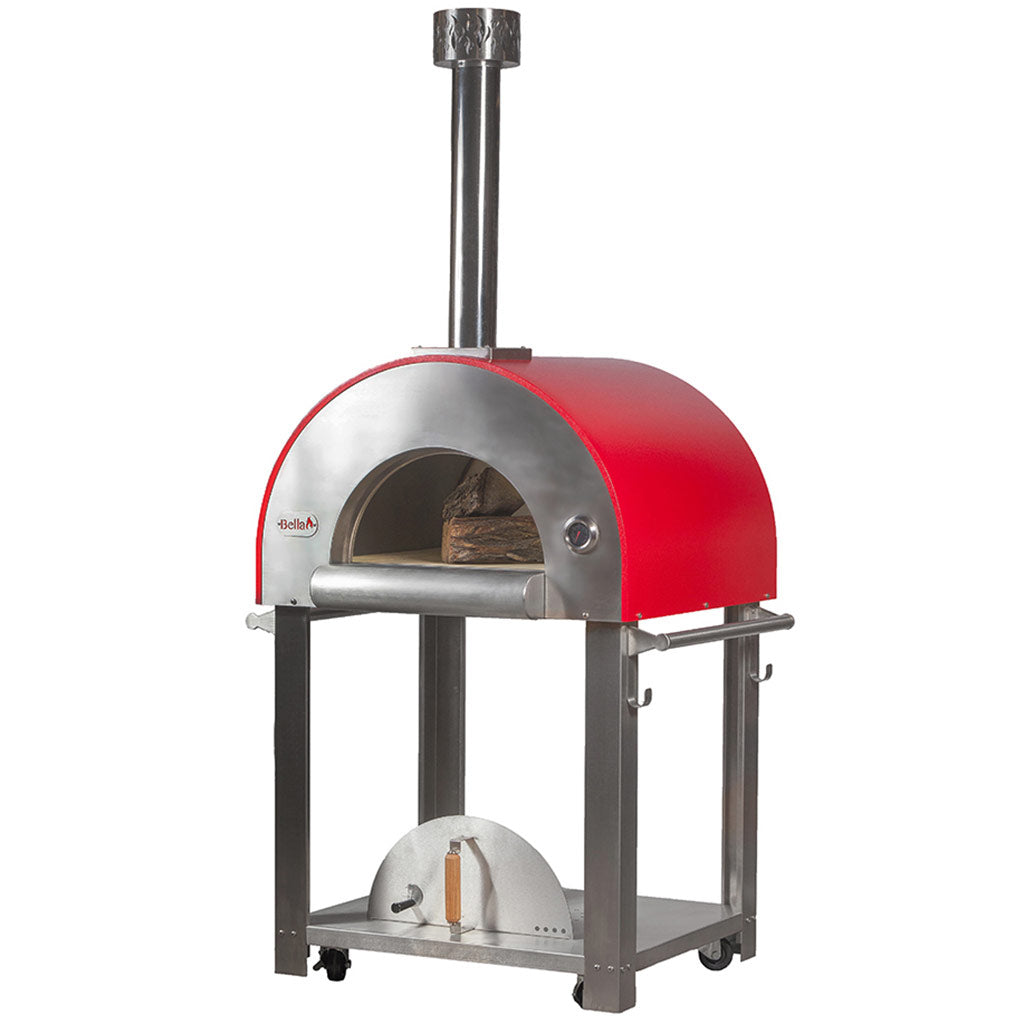 Forno Bravo Bella Outdoor Living Medio 28 Wood Fired Pizza Oven with Cart - Firewalker Ovens
