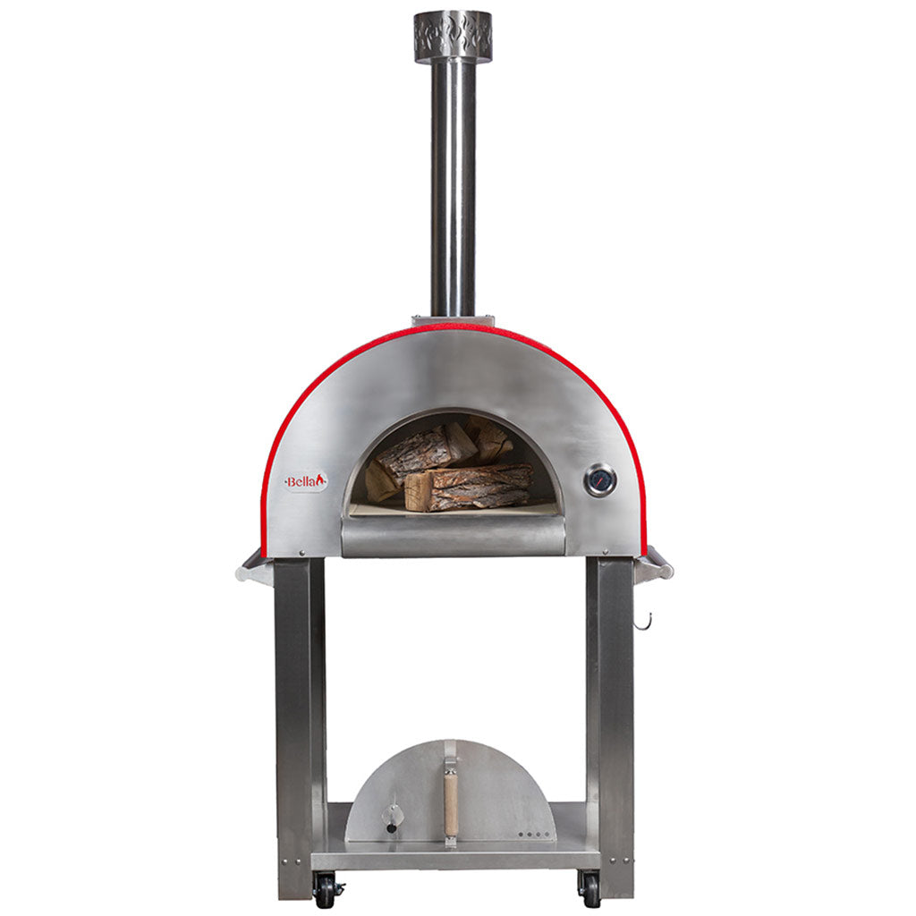 Forno Bravo Bella Outdoor Living Medio 28 Wood Fired Pizza Oven with Cart - Firewalker Ovens